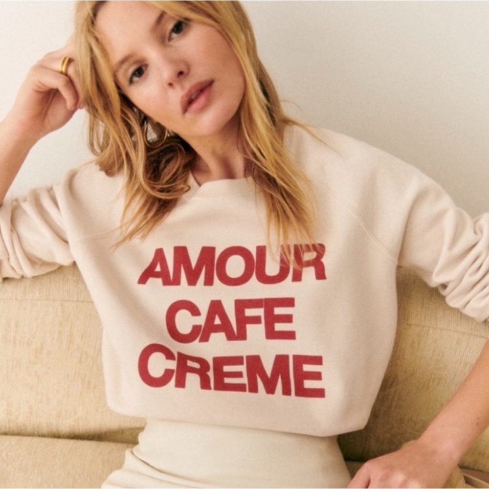Sézane Amour Café Crème Sweatshirt in M